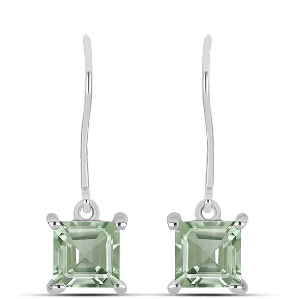 Silberohrringe mit grünem Amethyst 1 