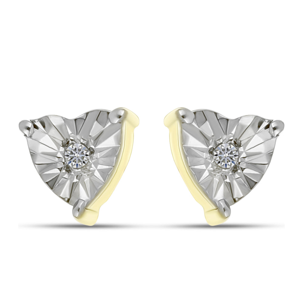 Goldplattierte Silberohrringe mit weißem Diamant