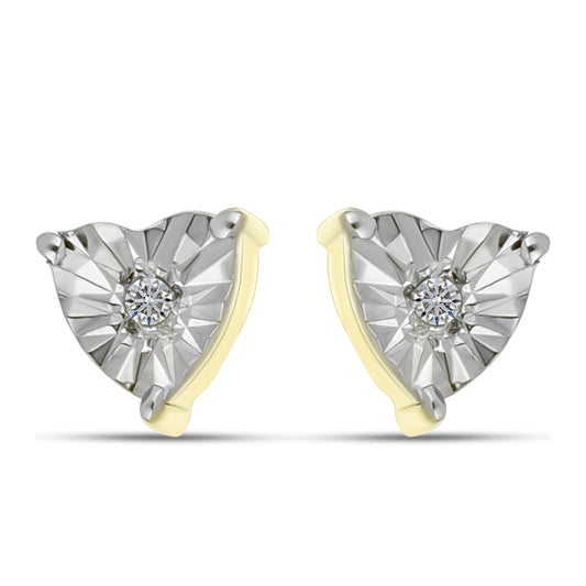 Goldplattierte Silberohrringe mit weißem Diamant