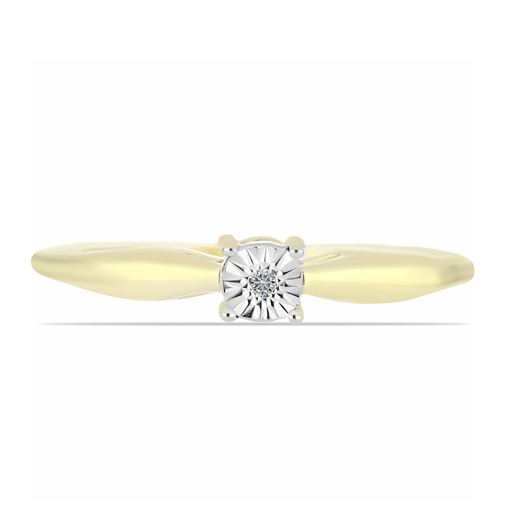 Goldplattierter Silberring mit weißem Diamant 1 