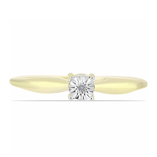 Goldplattierter Silberring mit weißem Diamant