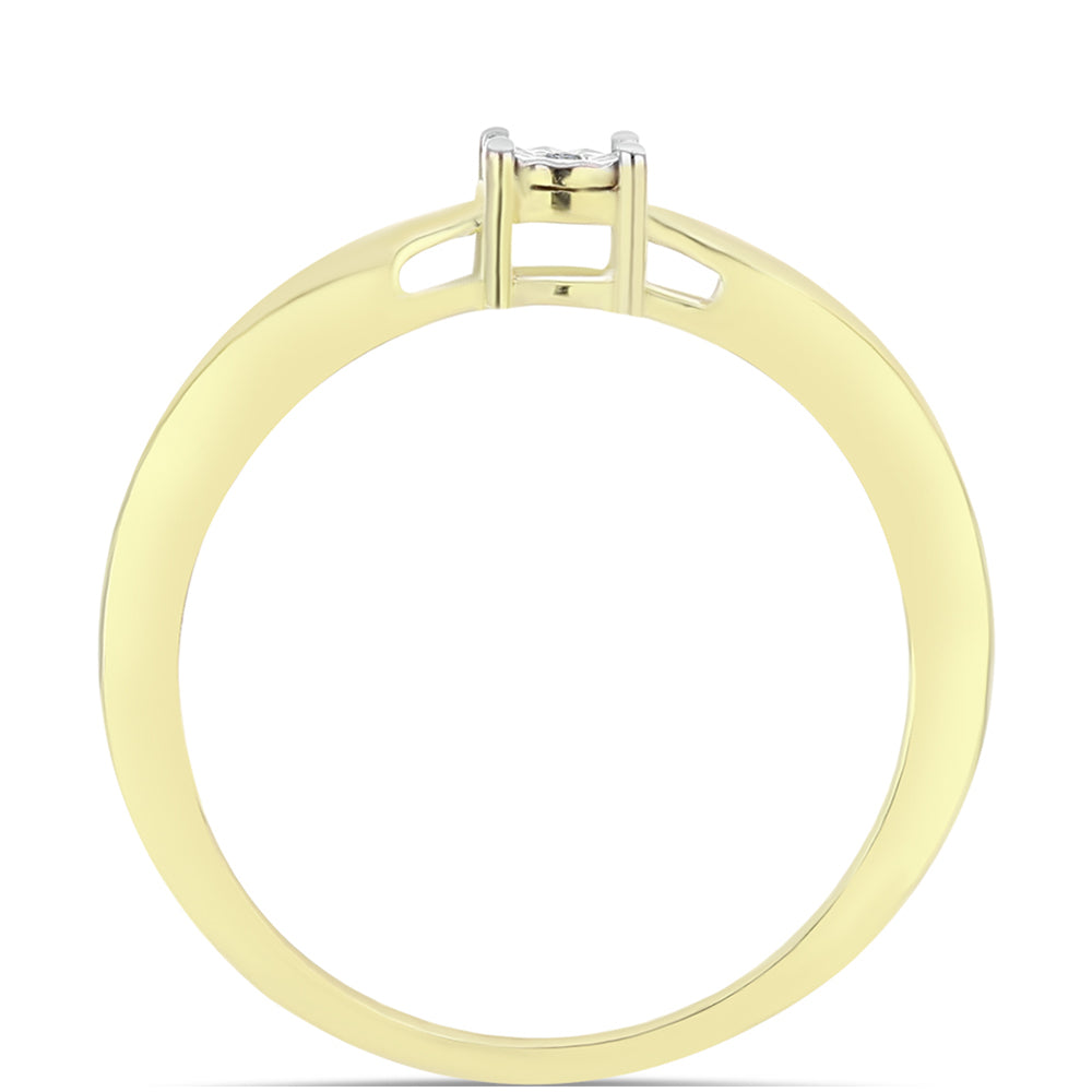 Goldplattierter Silberring mit weißem Diamant