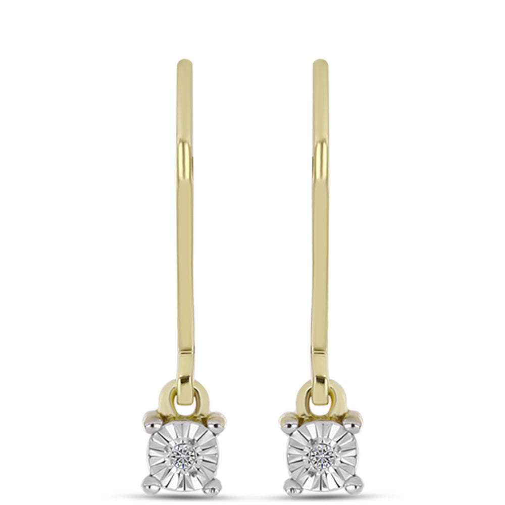 Goldplattierte Silberohrringe mit weißem Diamant