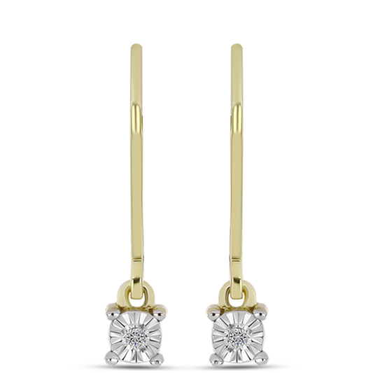 Goldplattierte Silberohrringe mit weißem Diamant