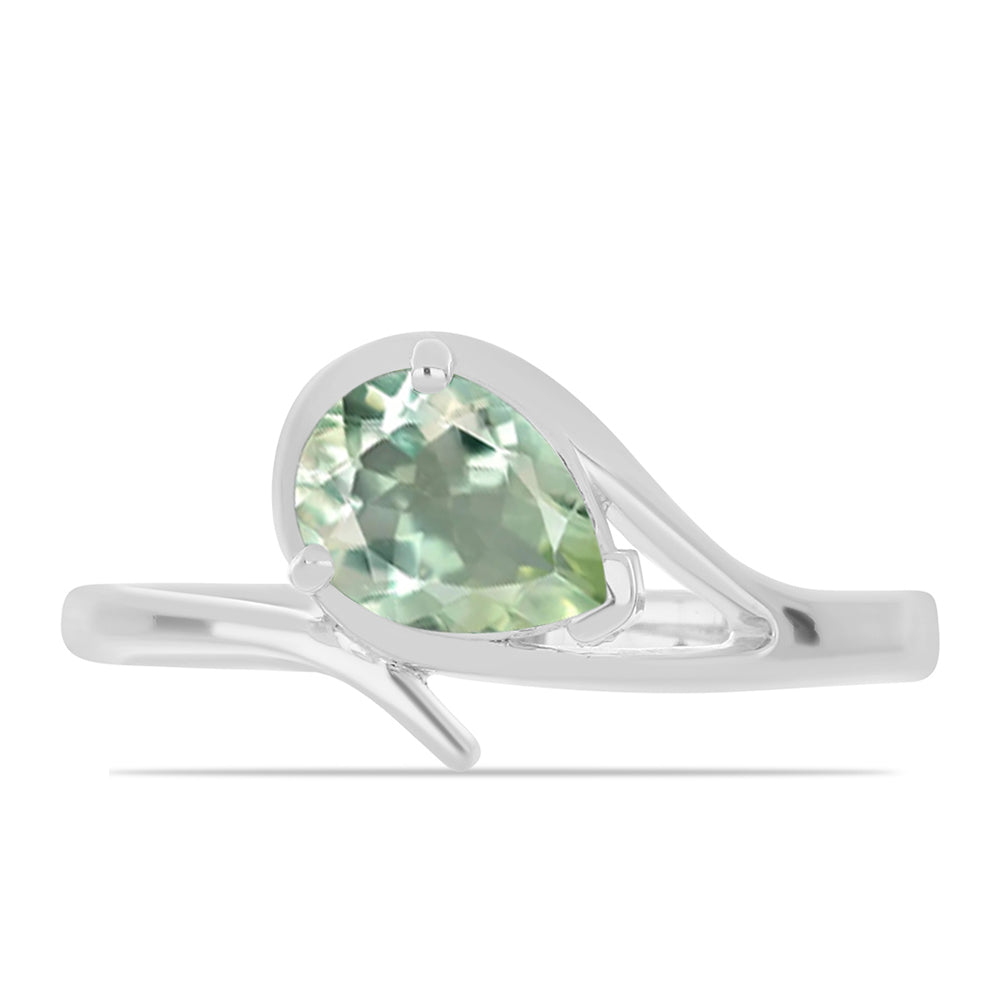 Silberring mit grünem Amethyst