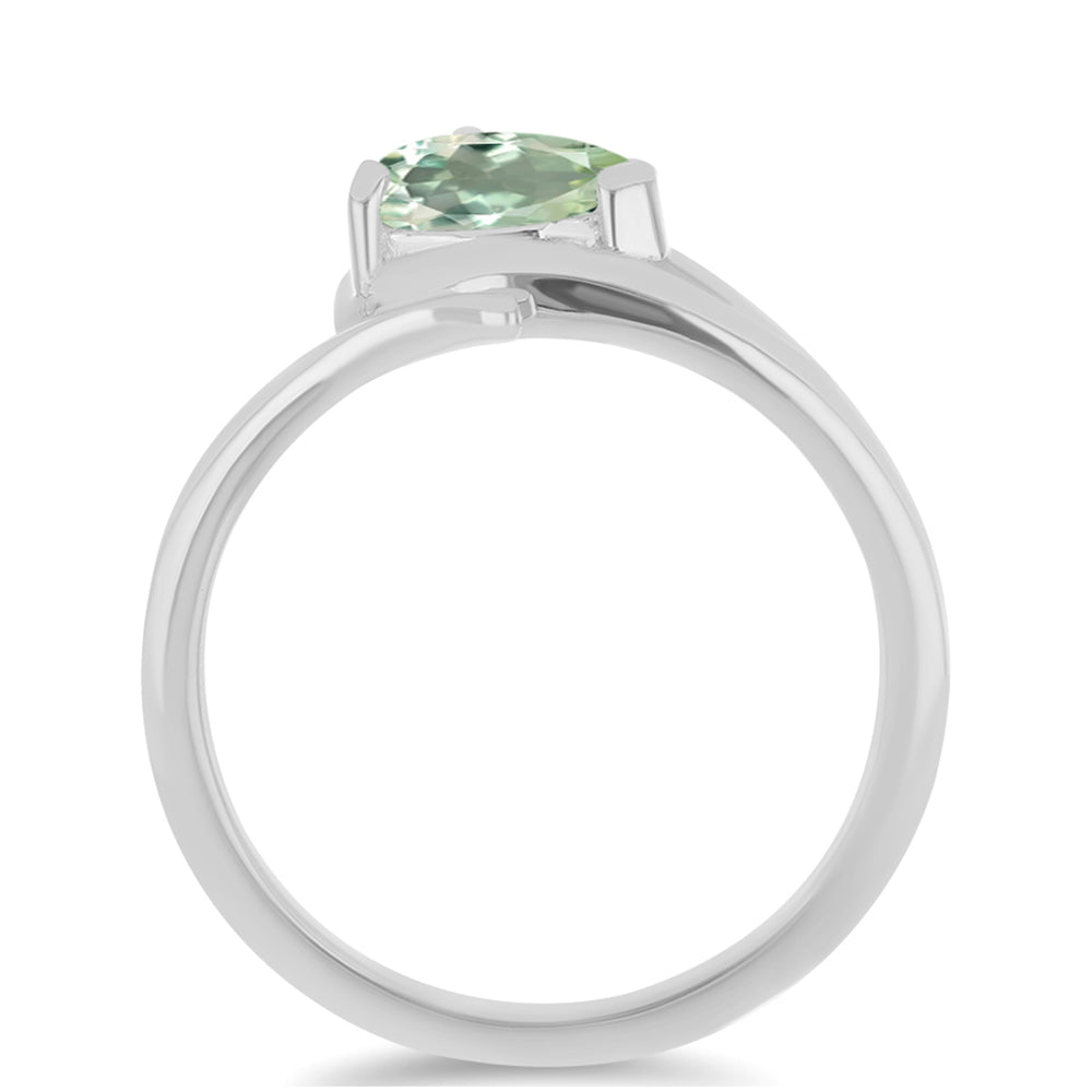 Silberring mit grünem Amethyst