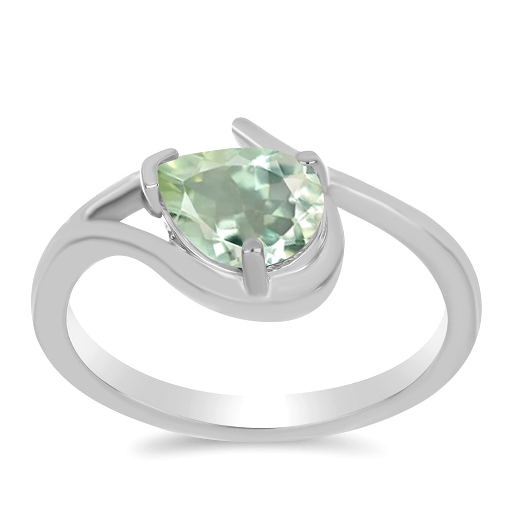 Silberring mit grünem Amethyst 3 