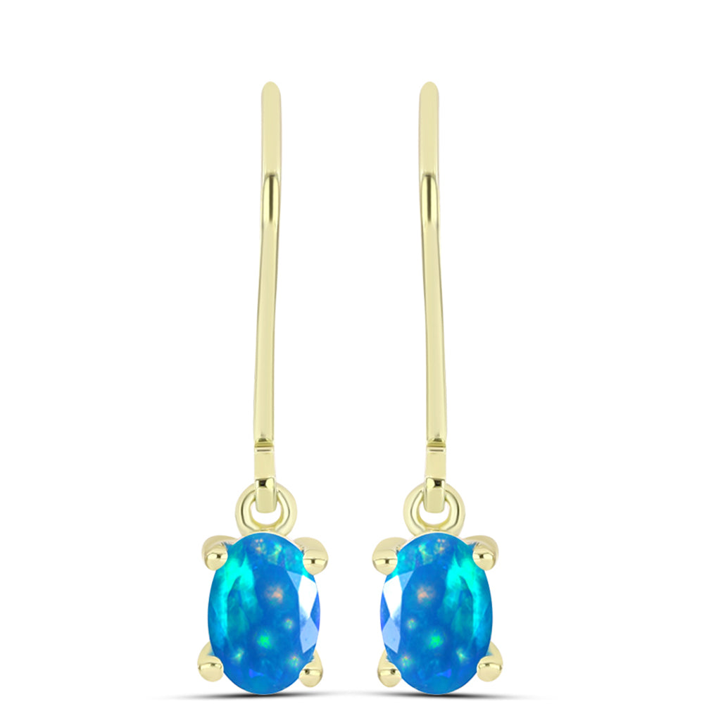 Goldplattierte Silberohrringe mit äthiopischem Paradiese-Opal