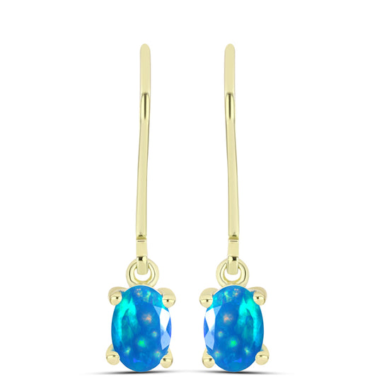 Goldplattierte Silberohrringe mit äthiopischem Paradiese-Opal