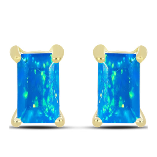 Goldplattierte Silberohrringe mit äthiopischem Paradiese-Opal