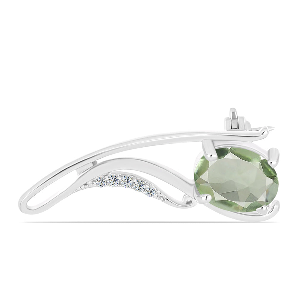 Silber mit grünem Amethyst und weißem Topas 1 