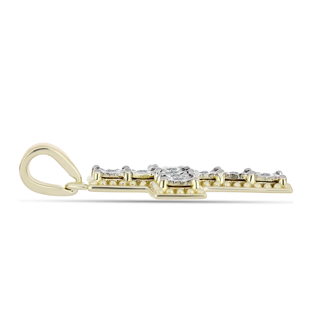Goldplattierter Silberanhänger mit weißem Diamant 2 