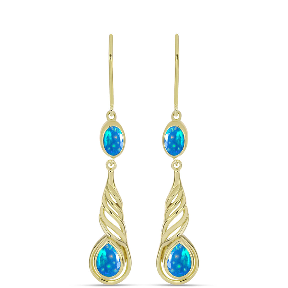Goldplattierte Silberohrringe mit äthiopischem Paradiese-Opal 1 