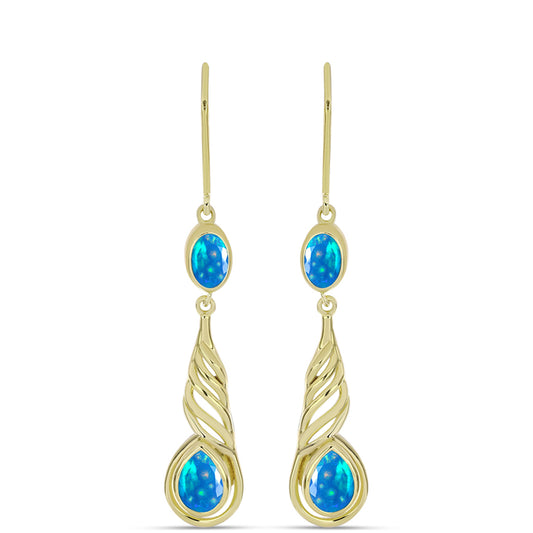 Goldplattierte Silberohrringe mit äthiopischem Paradiese-Opal