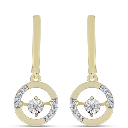 Goldplattierte Silberohrringe mit weißem Diamant und weißem Topas