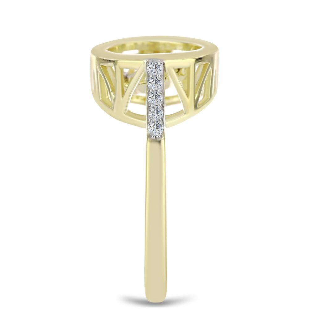 Goldplattierter Silberring mit weißem Diamant und weißem Topas 4 