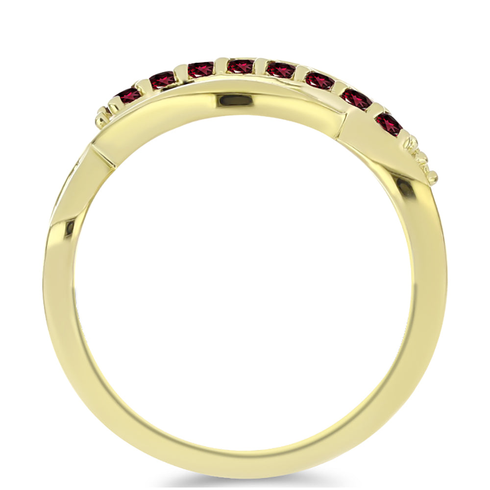 Goldplattierter Silberring mit Rhodolith Granat