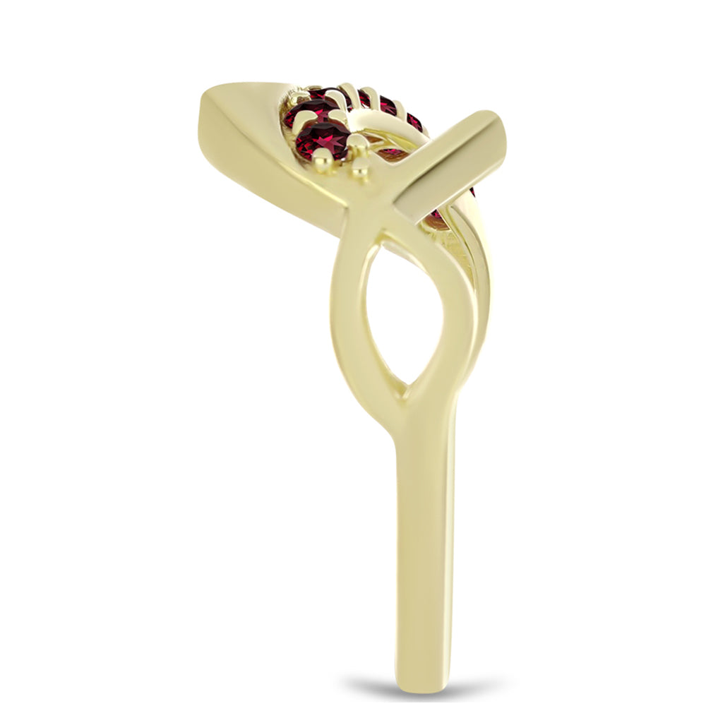 Goldplattierter Silberring mit Rhodolith Granat 4 