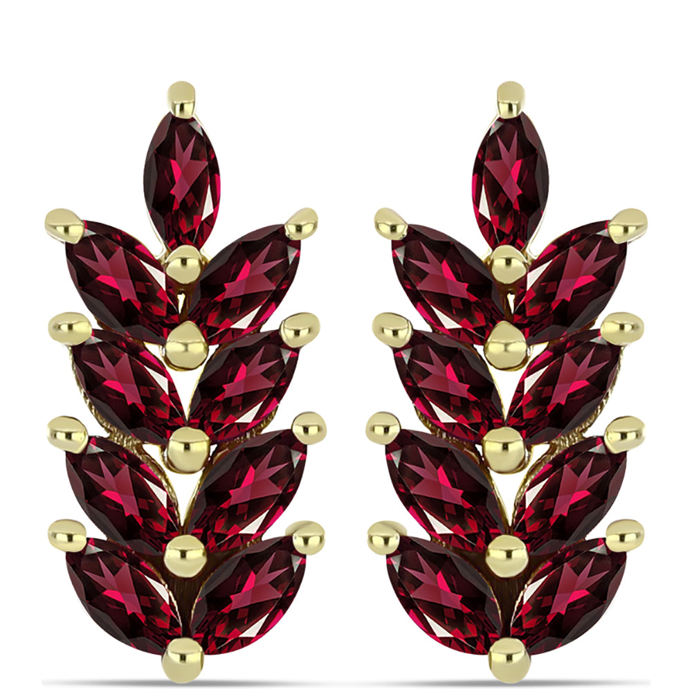 Goldplattierte Silberohrringe mit Rhodolith Granat