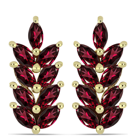 Goldplattierte Silberohrringe mit Rhodolith Granat