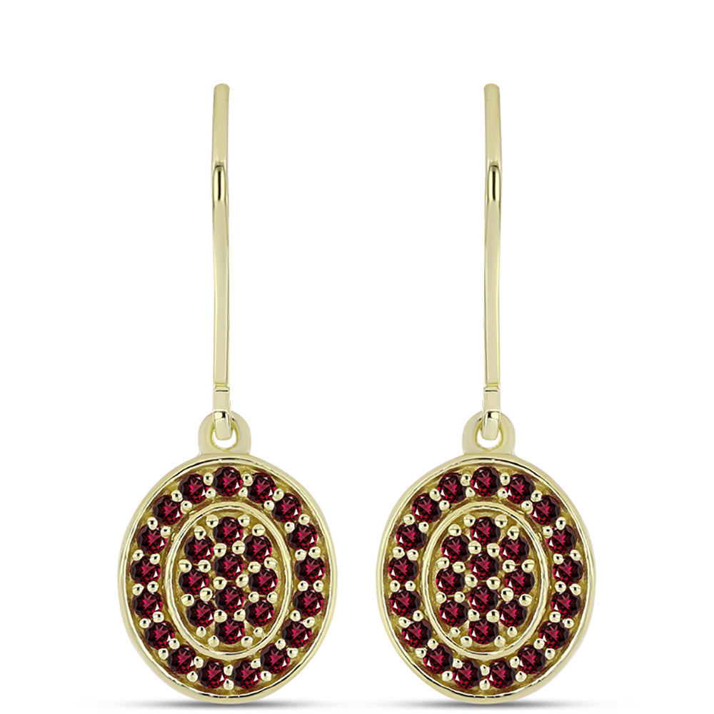 Goldplattierte Silberohrringe mit Rhodolith Granat 1 