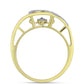 Goldplattierter Silberring mit weißem Diamant und weißem Topas