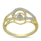 Goldplattierter Silberring mit weißem Diamant und weißem Topas