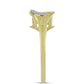 Goldplattierter Silberring mit weißem Diamant und weißem Topas