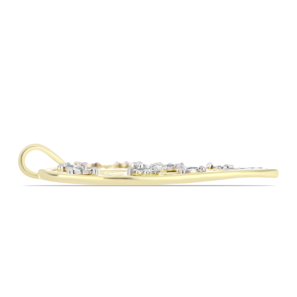 Goldplattierter Silberanhänger mit weißem Diamant und weißem Topas 2 