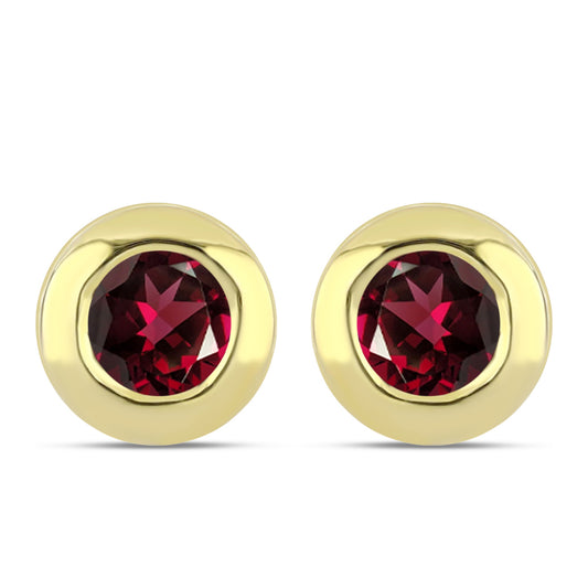 Goldplattierte Silberohrringe mit Rhodolith Granat