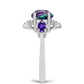 Silberring mit Zebrafluorit und marokkanischem Amethyst