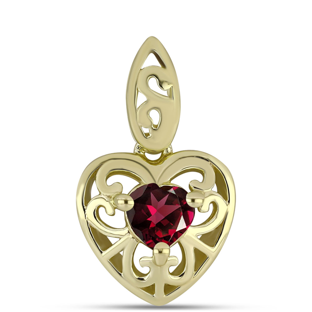 Goldplattierter Silberanhänger mit Rhodolith Granat 1 