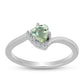 Silberring mit grünem Amethyst und weißem Topas