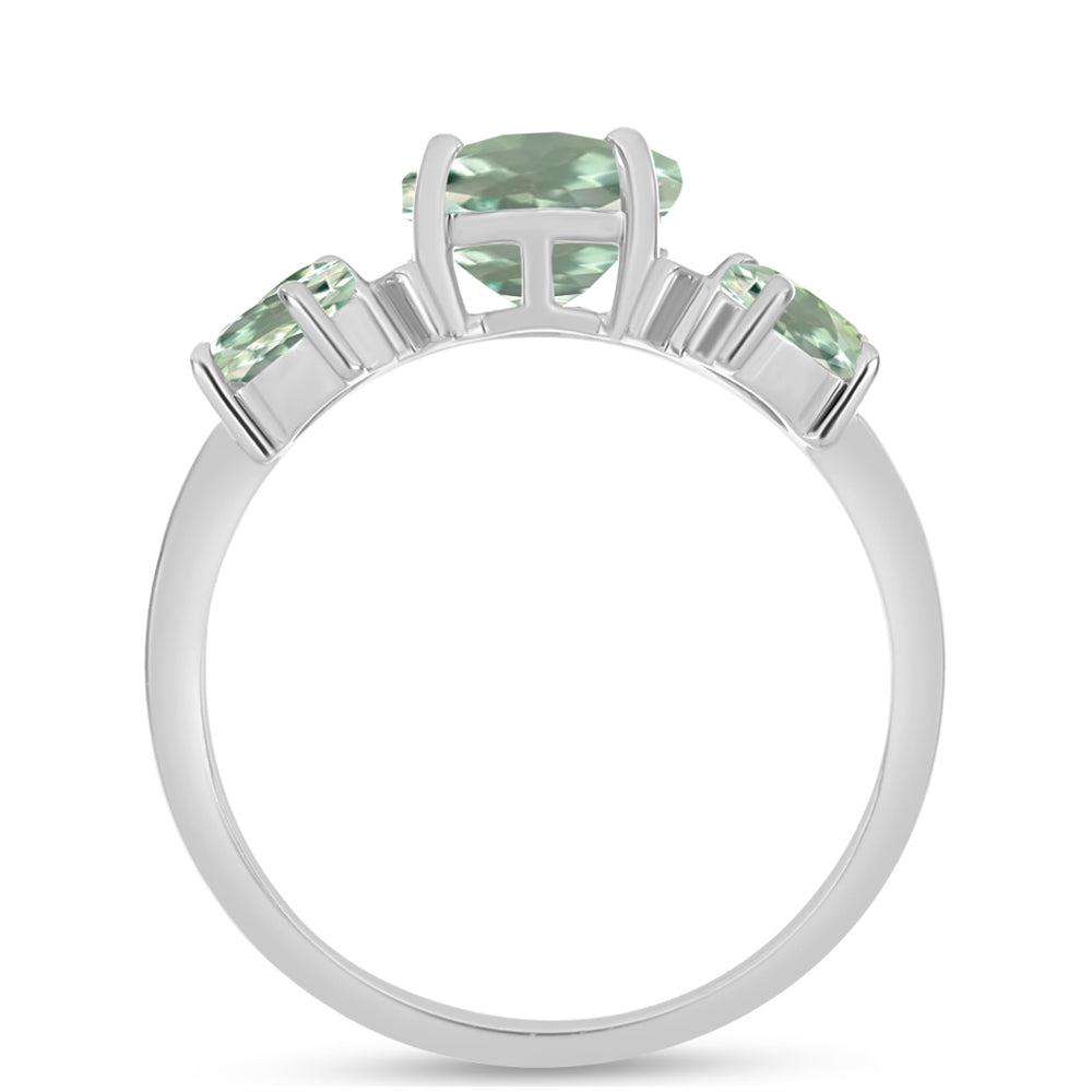 Silberring mit grünem Amethyst 2 