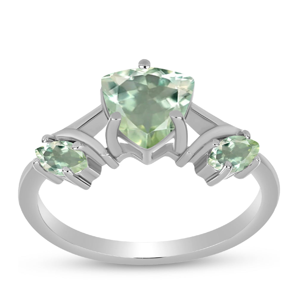 Silberring mit grünem Amethyst 3 