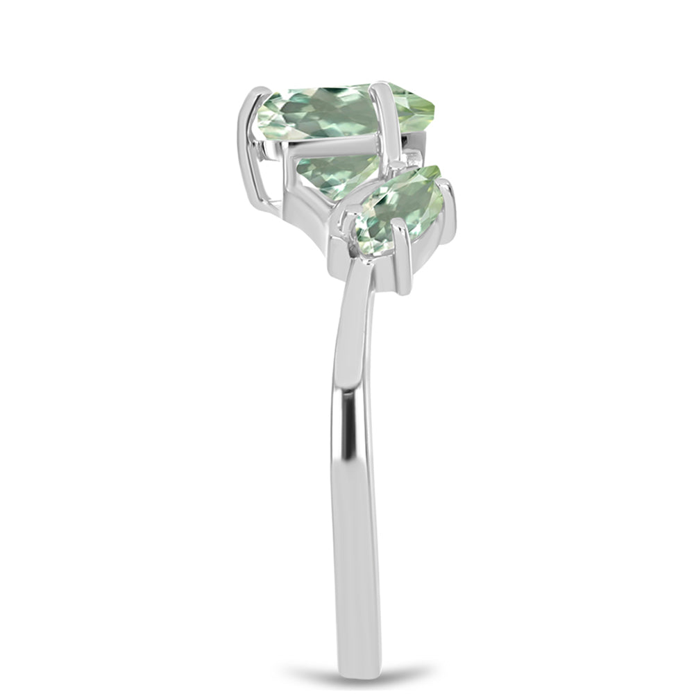 Silberring mit grünem Amethyst 4 