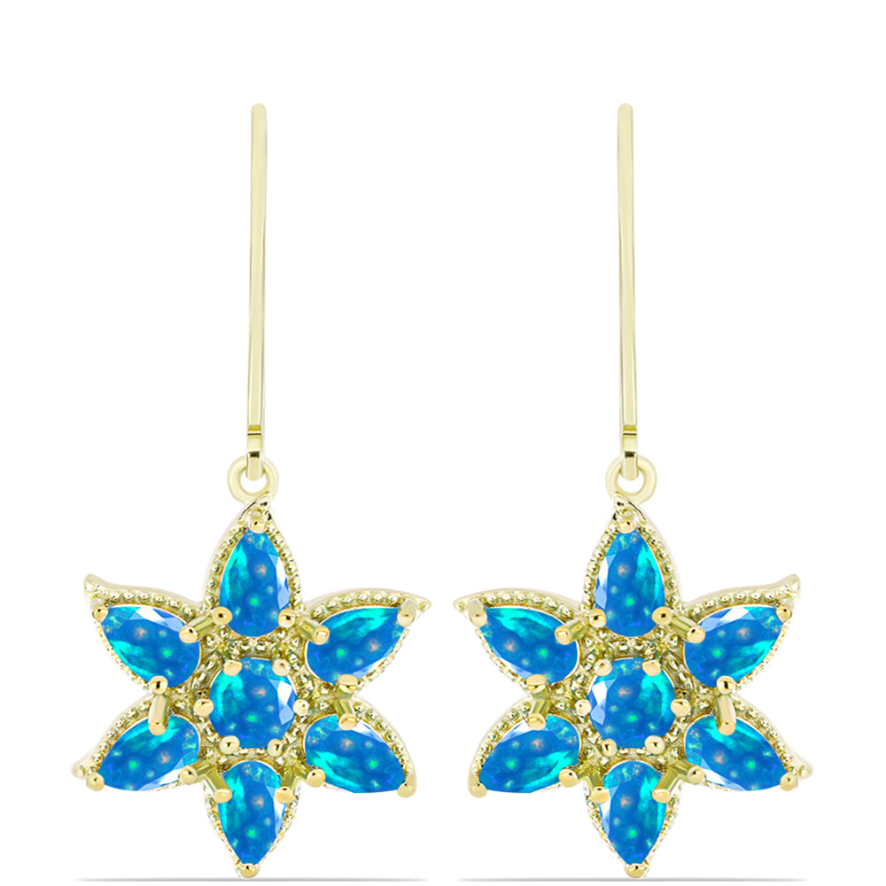 Goldplattierte Silberohrringe mit äthiopischem Paradiese-Opal 1 