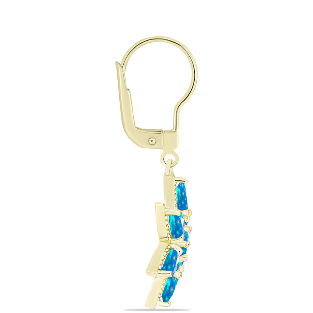 Goldplattierte Silberohrringe mit äthiopischem Paradiese-Opal 2 