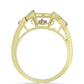Goldplattierter Silberring mit weißem Diamant und weißem Topas