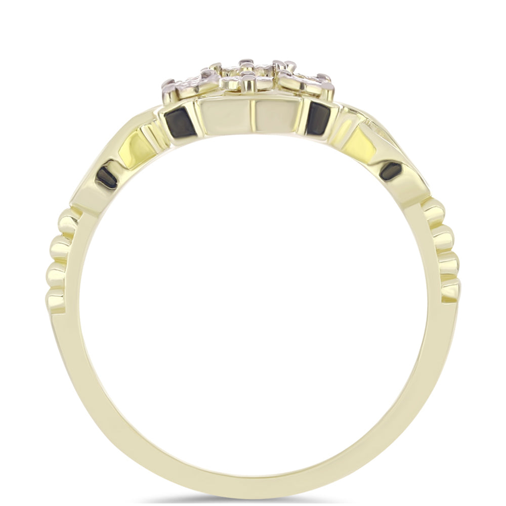 Goldplattierter Silberring mit weißem Diamant 2 