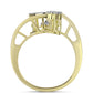 Goldplattierter Silberring mit weißem Diamant und weißem Topas
