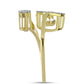 Goldplattierter Silberring mit weißem Diamant und weißem Topas
