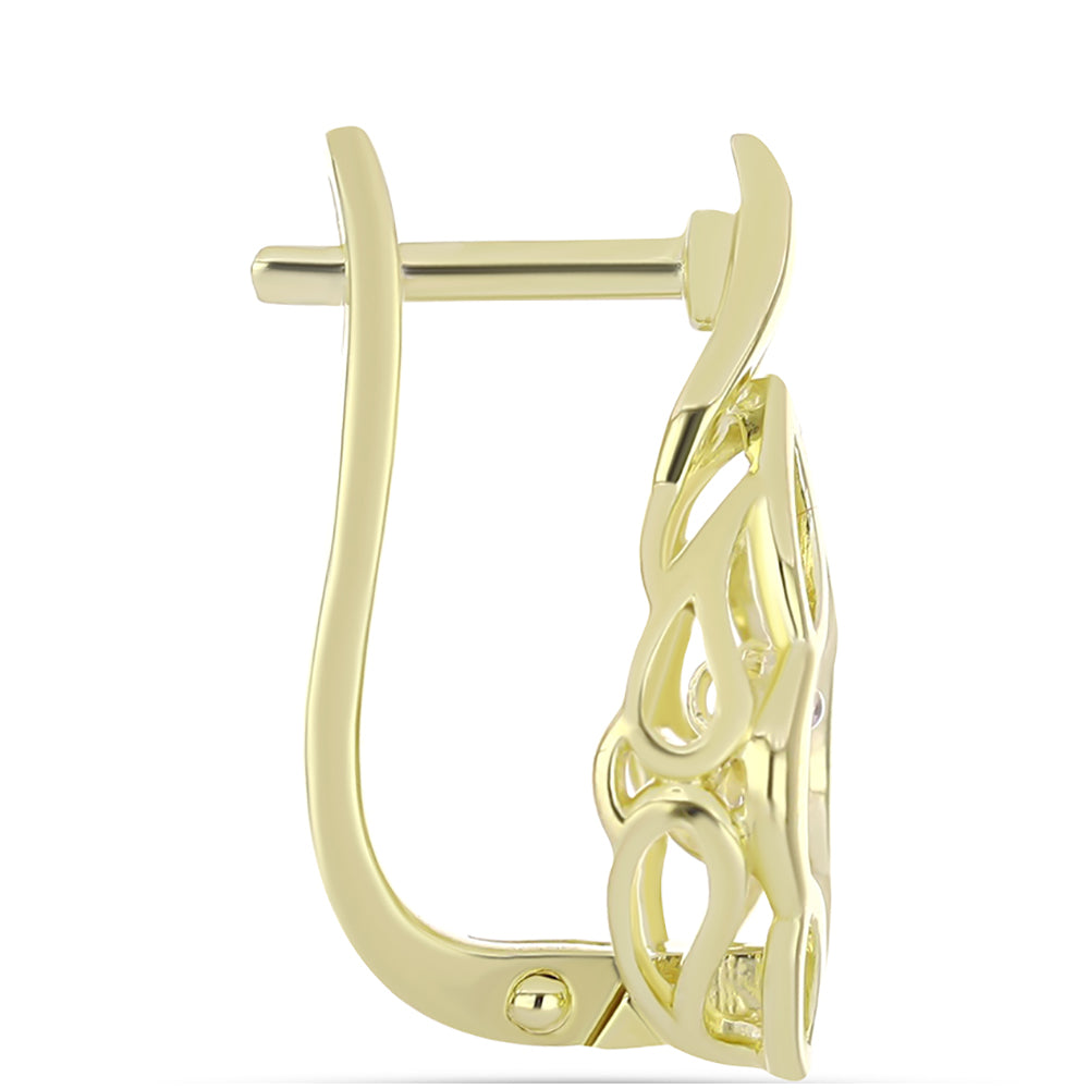 Goldplattierte Silberohrringe mit weißem Diamant 2 