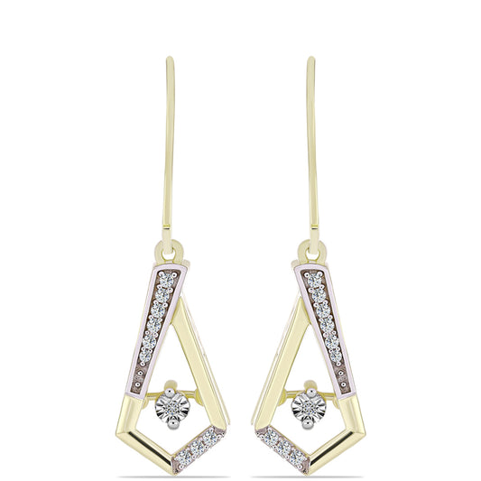 Goldplattierte Silberohrringe mit weißem Diamant und weißem Topas