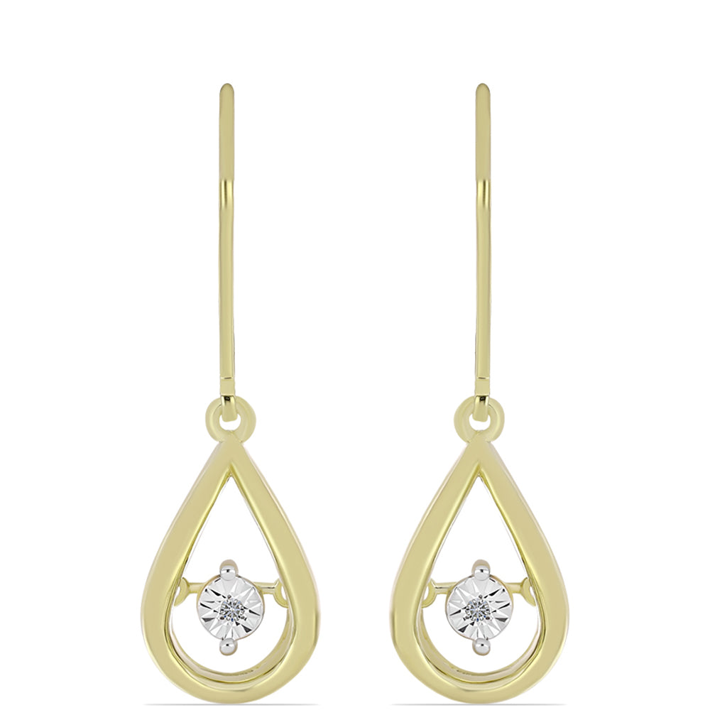 Goldplattierte Silberohrringe mit weißem Diamant 1 