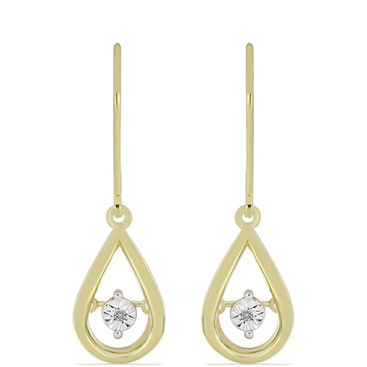 Goldplattierte Silberohrringe mit weißem Diamant