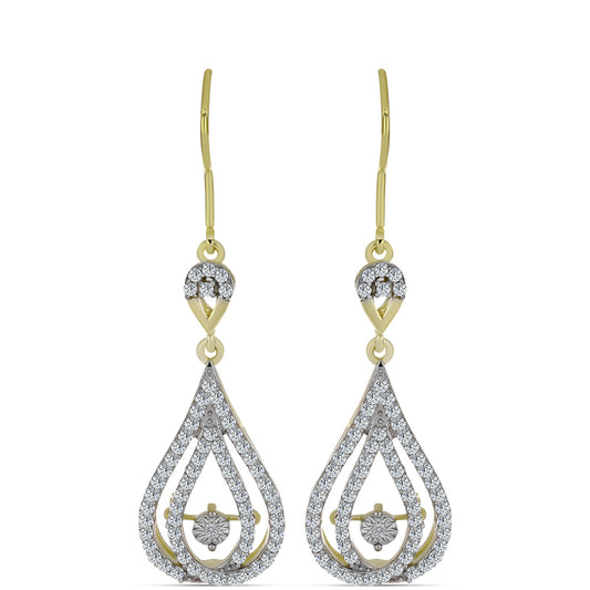 Goldplattierte Silberohrringe mit weißem Diamant und weißem Topas