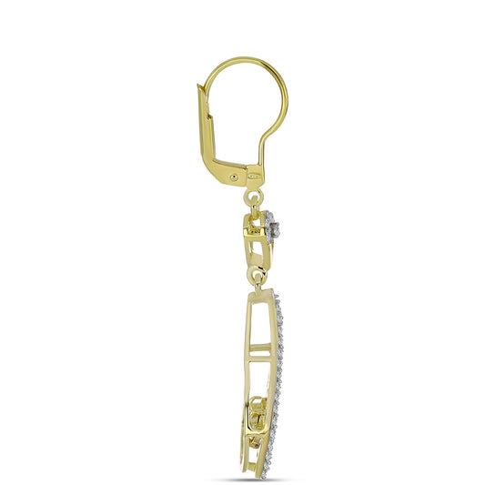 Goldplattierte Silberohrringe mit weißem Diamant und weißem Topas