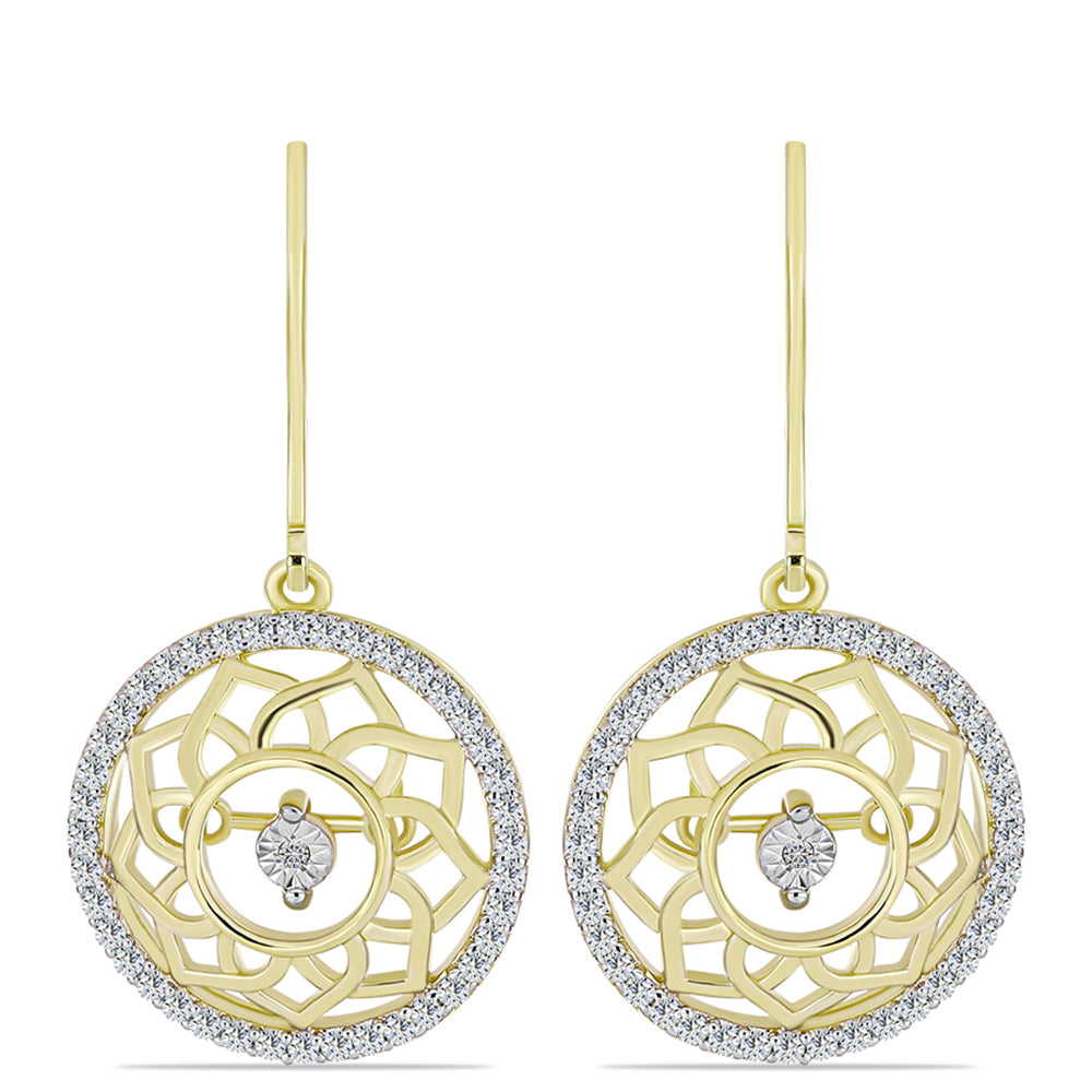 Goldplattierte Silberohrringe mit weißem Diamant und weißem Topas 1 