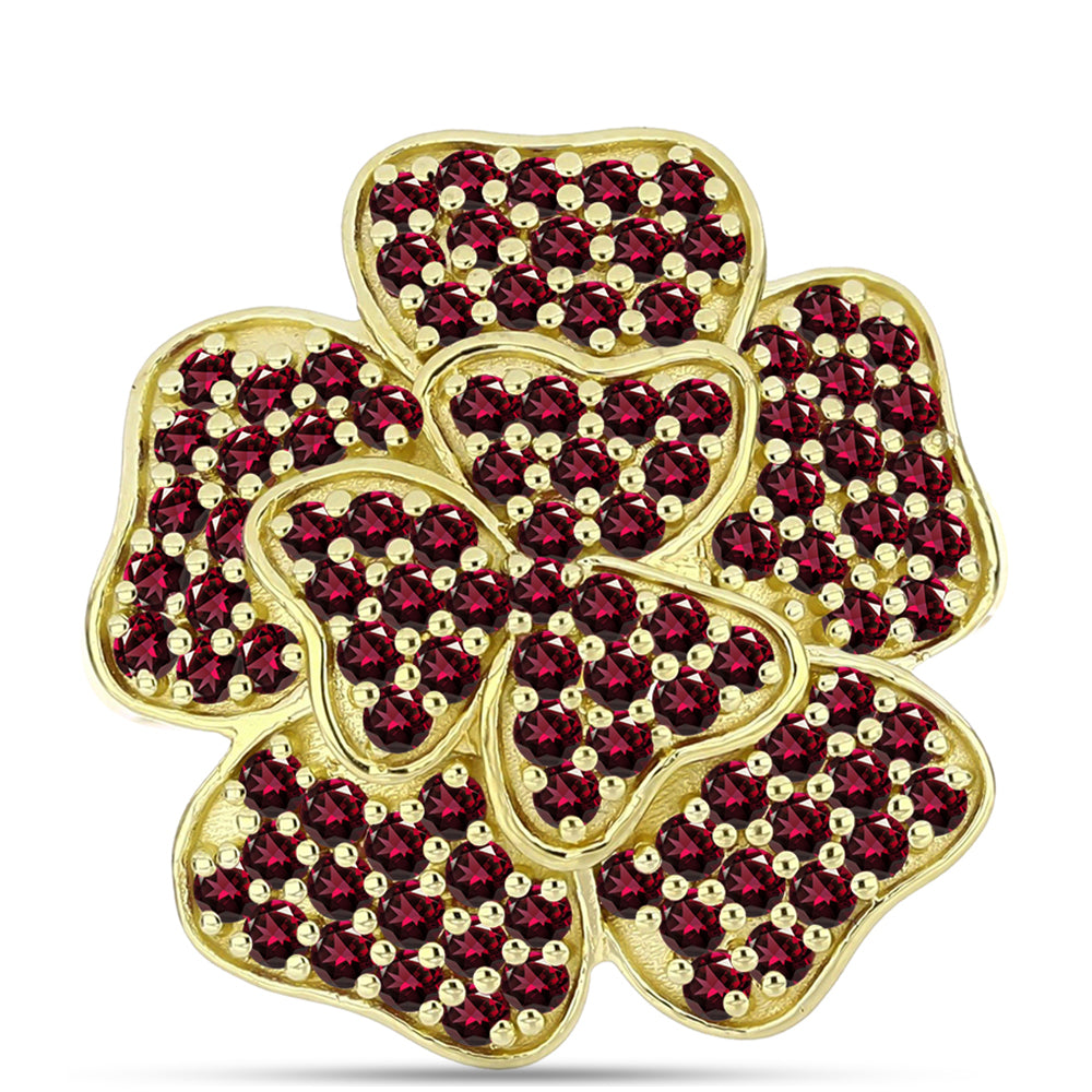 Goldplattierter Silberring mit Rhodolith Granat 1 